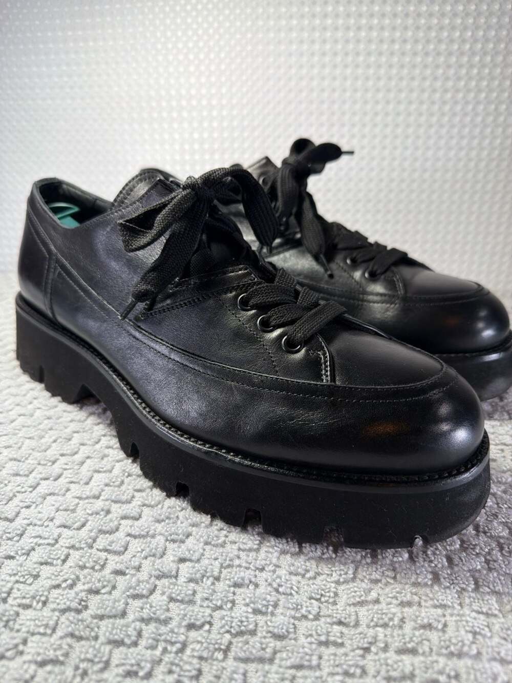 Versace Greca Portico Leather Derby Shoes